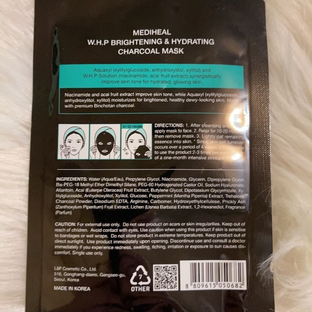 Mediheal WHP Brightening Hydrating Charcoal Mask 2 Single Use Masks New - Picture 6 of 7